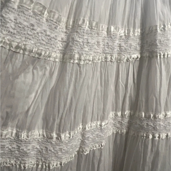 Jackpot Women's Sleeveless Cotton Boho CottageCore White Smocked Maxi Dress 3XL - Picture 4 of 8